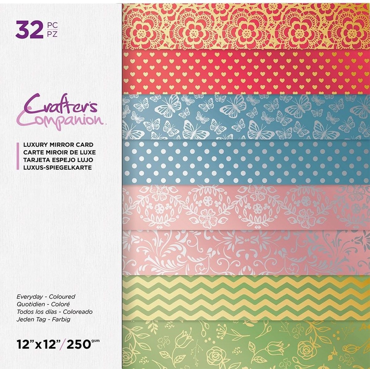 Everyday Coloured 12x12 Inch Luxury Mirror Card Pad (CC-LMC12-EVCOL-32)